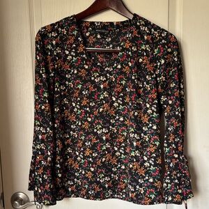 J. Crew Mercantile Women's Floral Blouse - Black Multicolor